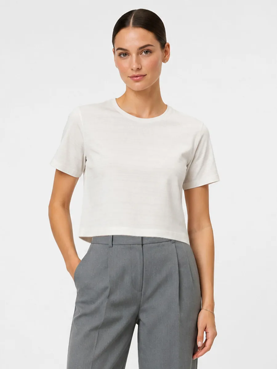 Rovitex, Blusa Feminina Meia Malha Maquinetado Infinita Cor Bege