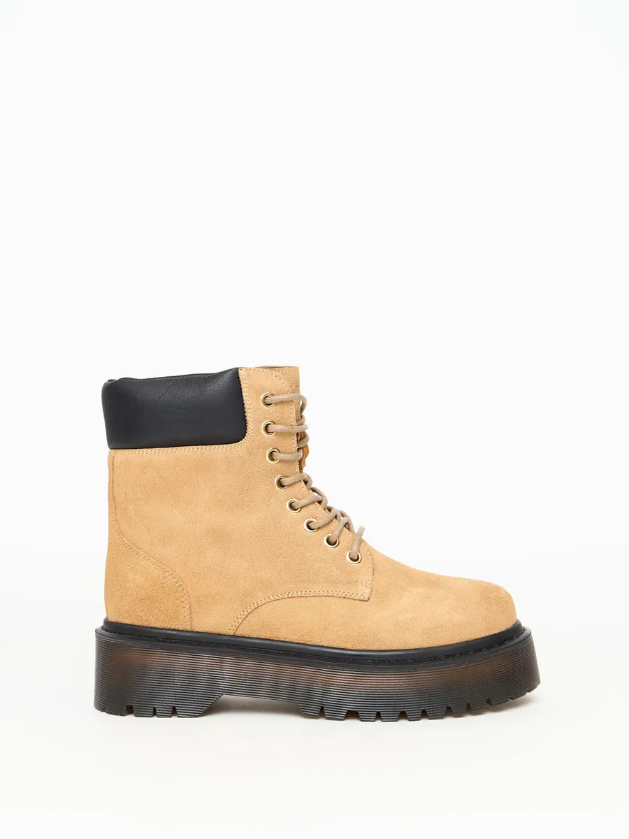 My Ft, Bota Cano Baixo Couro Camurça