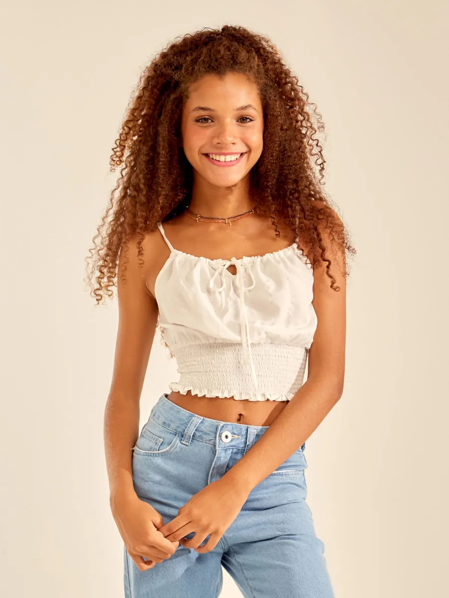 Yoboh, Blusa Metalizado Lastex - Branco