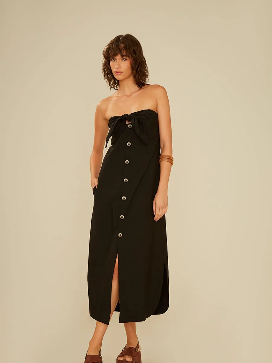 Oh,Boy, Vestido Frente Amarração - Preto