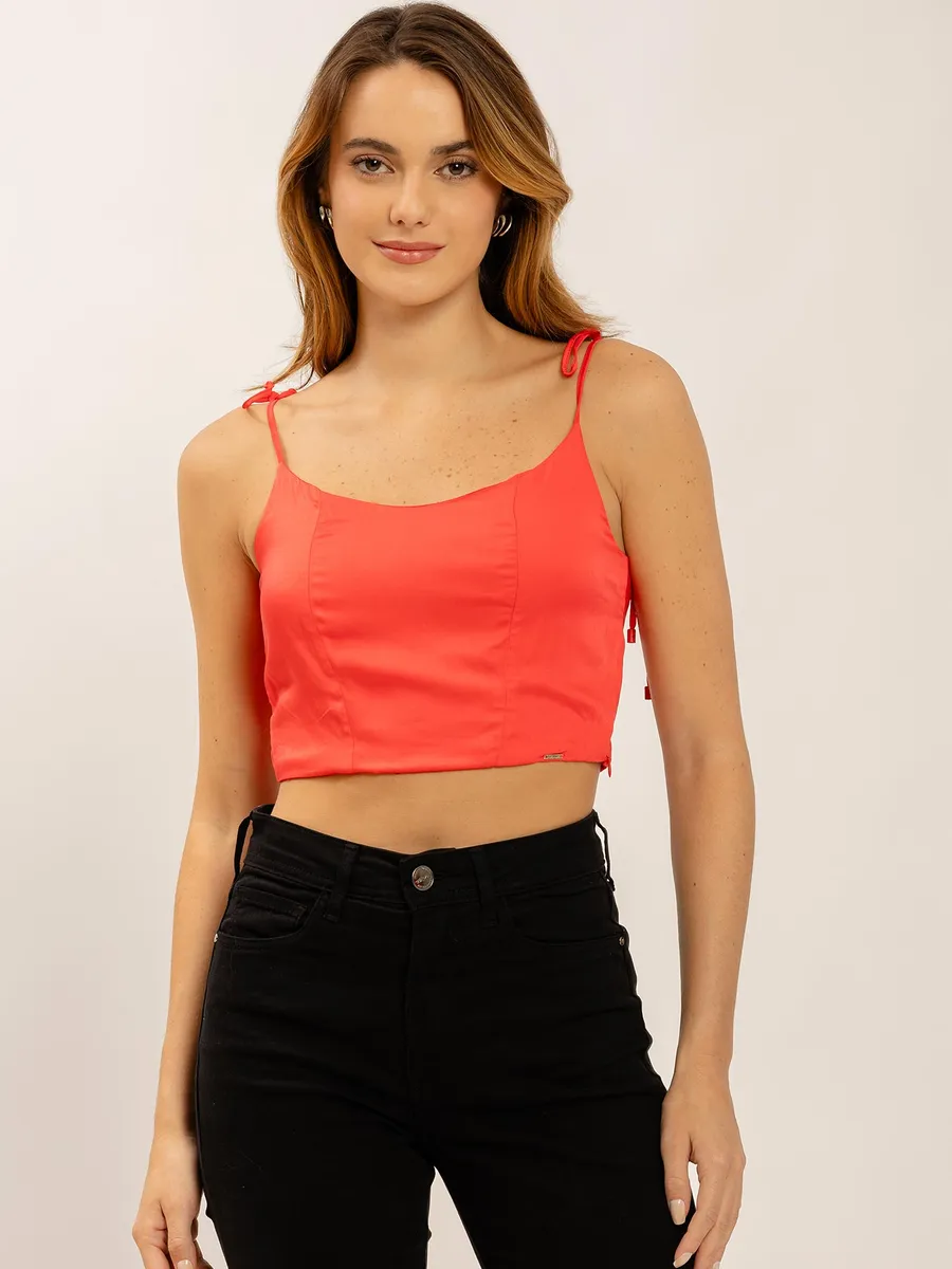 Lez A Lez, Blusa Cropped com Amarração Alças