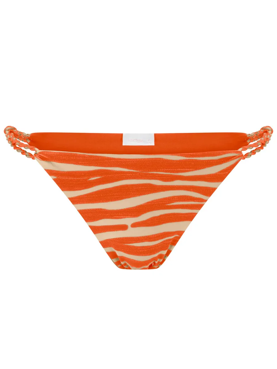 Lez A Lez, Calcinha Biquíni Animal Print com Detalhe Trançado