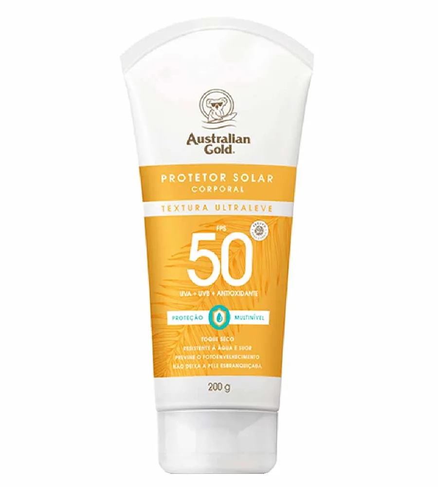 Australian Gold, Protetor Solar Corporal Australian Gold Alta Proteção FPS 50